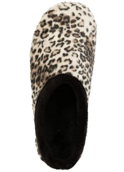 Laurina, trendige Damen-Hausschuhe, mit Leoparden-Dessin