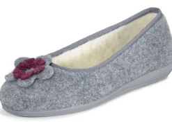 Laurina, warme Damen-Hausschuhe, mit Schurwolle