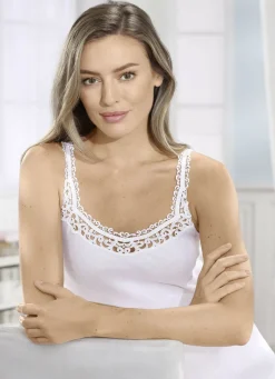 Laurina Zweierpack Hemden mit hübscher Stickereispitze