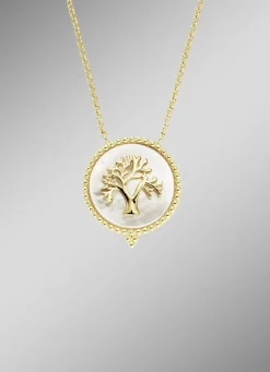 Lebensbaum Halskette mit Perlmutteinlage