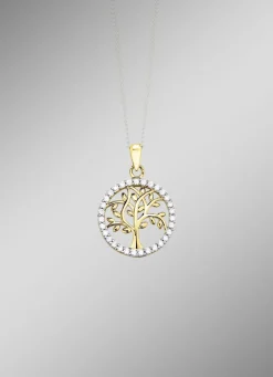 Lebensbaum-Anhänger mit Zirkonia