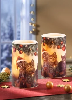 LED-Echtwachskerzen, 2er-Set