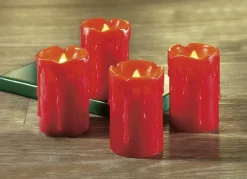LED-Echtwachskerzen, 4er-Set