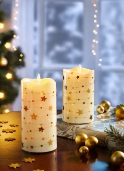 LED-Echtwachskerzen im 2er-Set