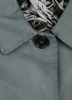 Lederkurzmantel mit Umlegekragen