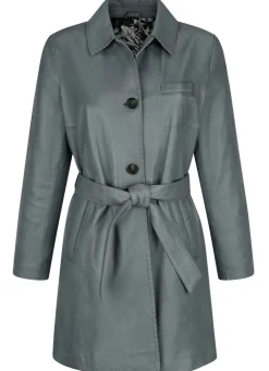 Lederkurzmantel mit Umlegekragen