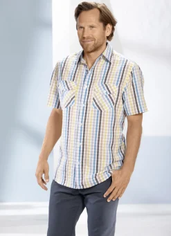 Legeres, kariertes Seersucker Hemd