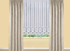 Leichter Blumenfenster-Store mit Automatikfaltenband