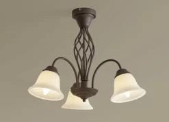 Leuchtenserie aus Metall mit Glasschirmen