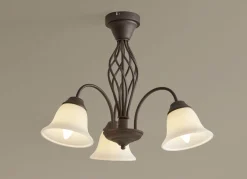 Leuchtenserie aus Metall mit Glasschirmen