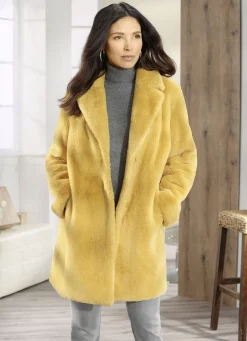 Longjacke aus kuschelweichem Kunstpelz