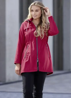 Longjacke mit abnehmbarer Kapuze