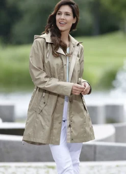 Longjacke mit abnehmbarer Kapuze