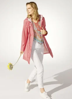 Longjacke mit abnehmbarer Kapuze