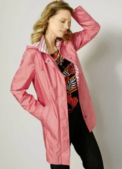 Longjacke mit abnehmbarer Kapuze