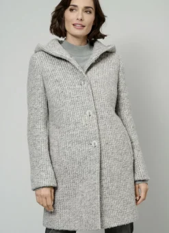 Longjacke mit fester Kapuze