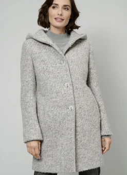 Longjacke mit fester Kapuze