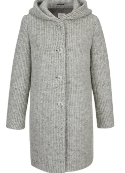 Longjacke mit fester Kapuze