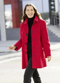 Longjacke mit stilvoll verdeckter Knopfleiste