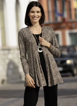 Longshirt in Jacken-Optik