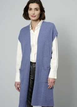 Long-Strickweste aus Kaschmir