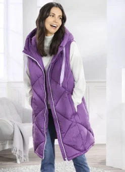 Longweste mit fester Kapuze