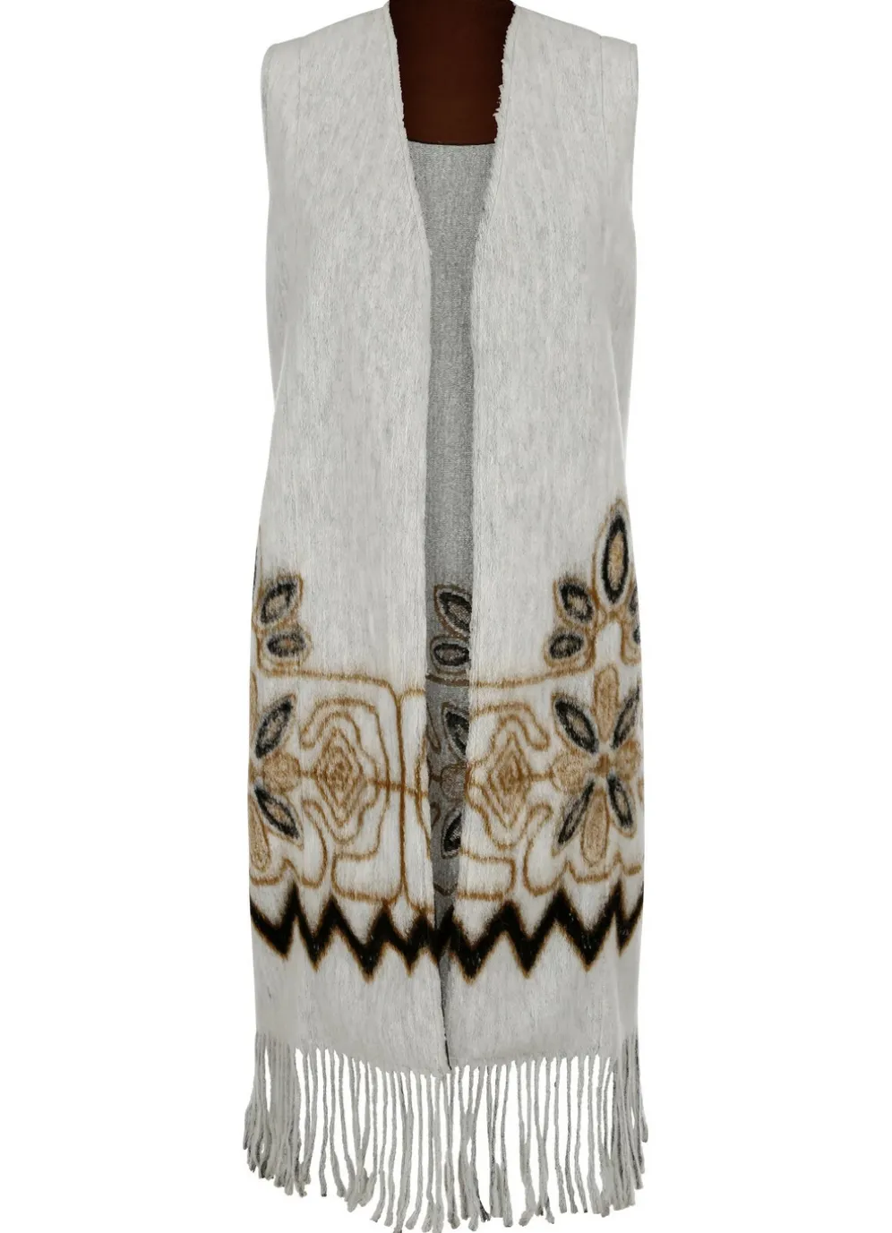 Longweste mit Fransen