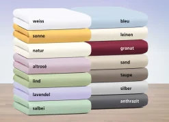 Mako-Feinjersey-Spannbetttücher und Kissenbezüge aus 100% Baumwolle