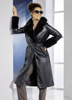 Mantel aus Nappaleder-Imitat