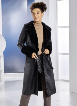 Mantel aus Nappaleder-Imitat