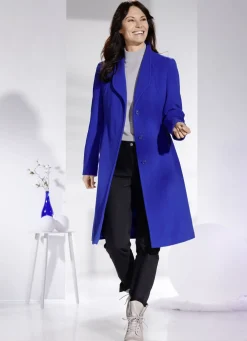 Mantel mit elegant verdeckter Knopfleiste