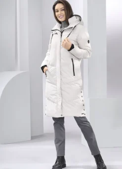 Mantel mit fester Kapuze