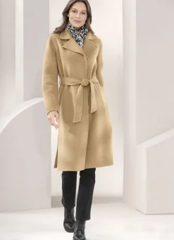 Mantel mit Gürtel und verdeckter Druckerleiste