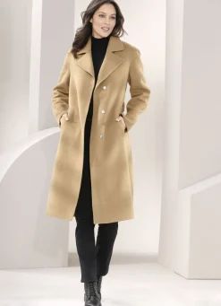 Mantel mit Gürtel und verdeckter Druckerleiste