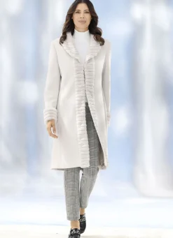 Mantel mit Kunstpelz-Besätzen