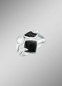 Massiver Damenring mit Onyx