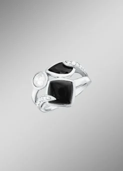 Massiver Damenring mit Onyx