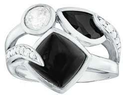 Massiver Damenring mit Onyx