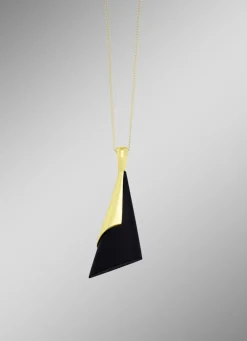 Mattierter Anhänger mit echt Onyx