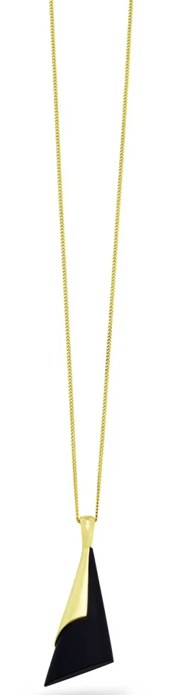 Mattierter Anhänger mit echt Onyx