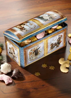 Metall-Truhe mit Weihnachtsgebäck