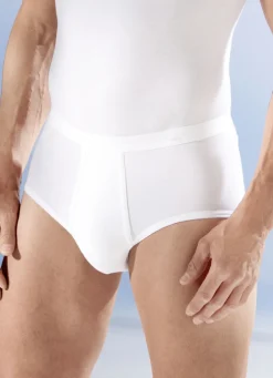 Mey Noblesse Zweierpack Slips aus Feinripp mit Eingriff, weiß