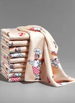 Mikrofaser-Geschirrtücher mit Chefkoch-Design, 10-teilig