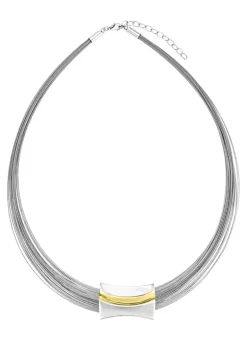 Moderne Garnitur in Bicolor aus Silber 925/- fein und Stahl