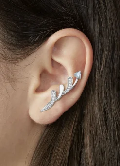 Moderne Ohrhaken mit Blautopas und Zirkonia