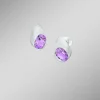 Moderne Ohrstecker mit echt Amethyst