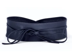 Modischer Leder-Bindegürtel, 8 cm breit