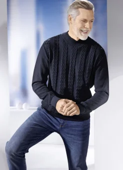 Modischer Pullover mit Stehkragen in 3 Farben