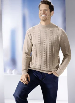 Modischer Pullover mit Stehkragen in 3 Farben