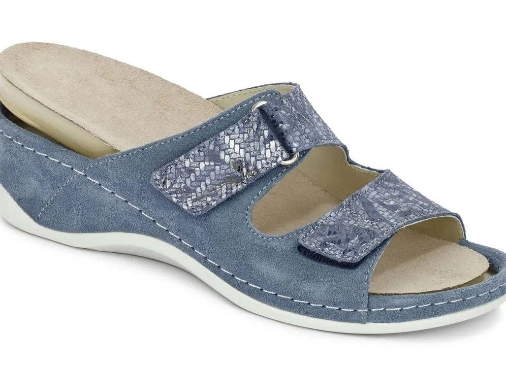 Mubb, bequeme Damen-Pantoletten, Weite H, mit herausnehmbarem Fußbett